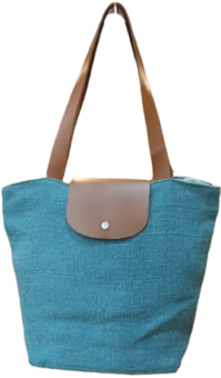 Leather Washed Jute Bag